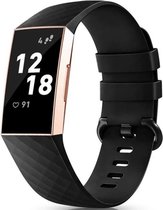 Fitbit charge 3 - Siliconen horloge band - Maat S - Zwart - Sportband