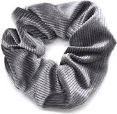 Scrunchie van Glimmend Ribstof / Ribfluweel - Corduroy Haarelastiek - Grijs - Dielay