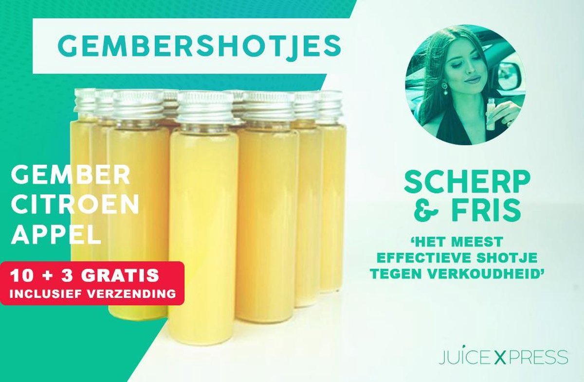 Juicexpress.nl Gembershot detox kuur 13 shotjes