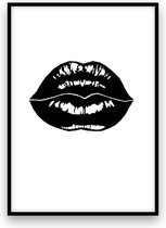 Poster: Black lips - A4 - Zwart-wit