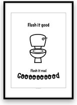 Poster: Flush it Good - A4 - Zwart-wit
