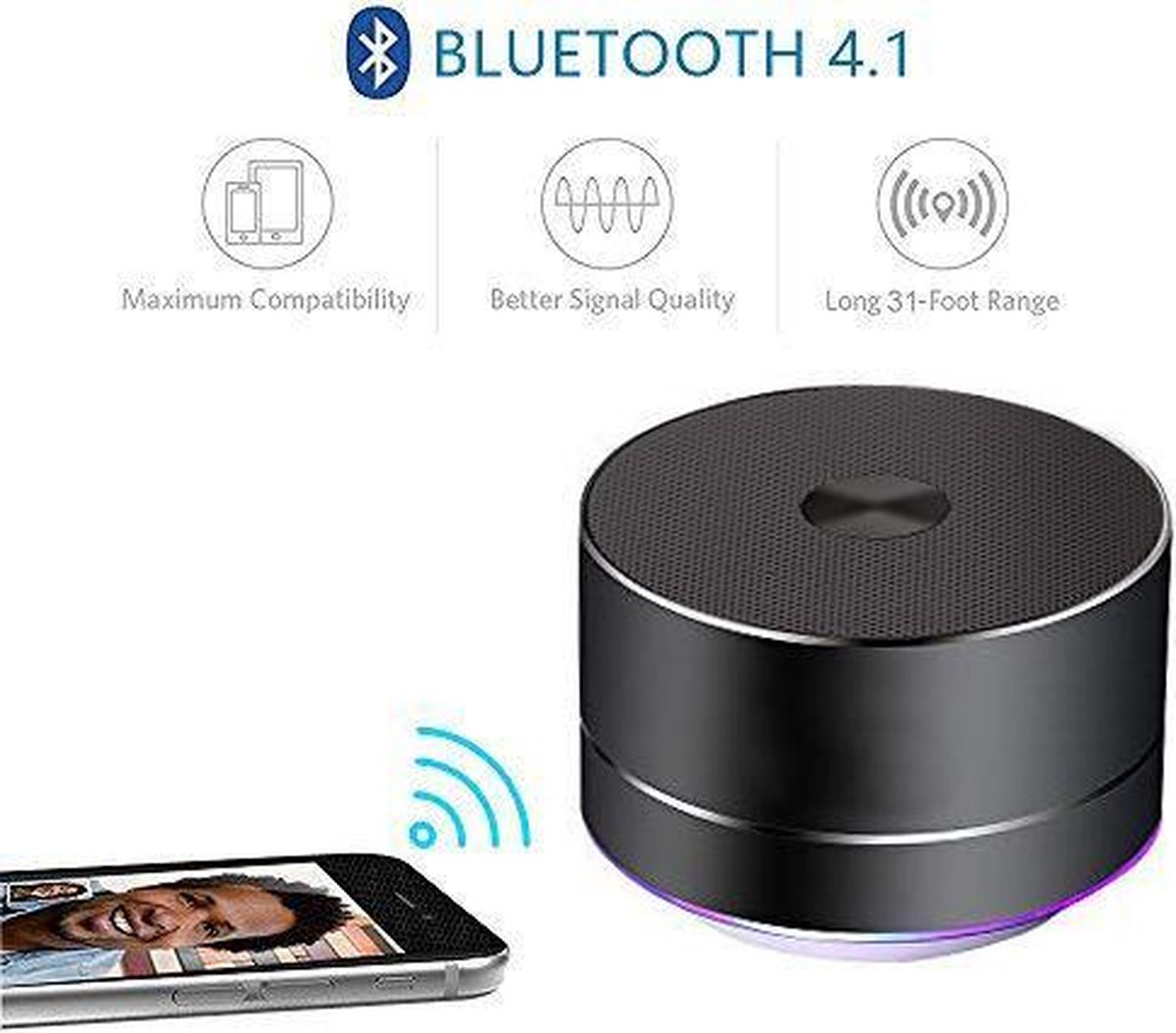 Melancholie hoofdstuk Makkelijk te begrijpen AUDIOlogic Bluetooth HQ luidspreker met microfoon en radio | BLACK | bol.com