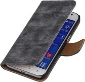 Samsung Galaxy J2 - Grijs Booktype Wallet Cover Mini Slang