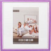 3D Houten Wissellijst - Fotolijst - 50x50 cm - Helder Glas - Violet / Wit met Spacer