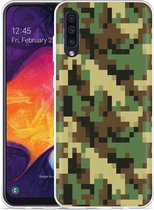 Galaxy A50 Hoesje Pixel Camouflage Green - Designed by Cazy