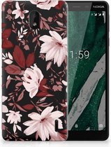 Nokia 1 Plus Uniek TPU Hoesje Watercolor Flowers