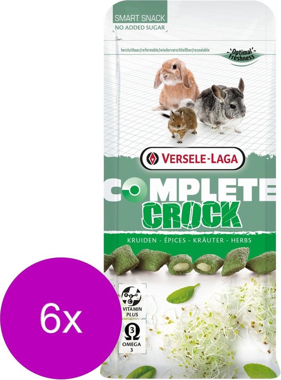 Versele-Laga Complete Crock Herbs - Knaagdiersnack - 6 x Kruiden 50 g - Versele-Laga