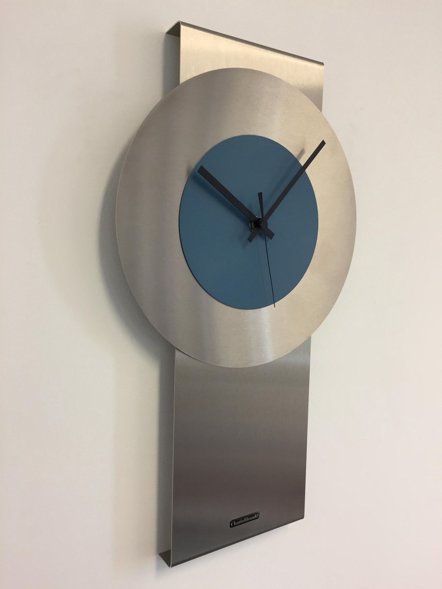 Wandklok RVS Pendulum SteelBlue
