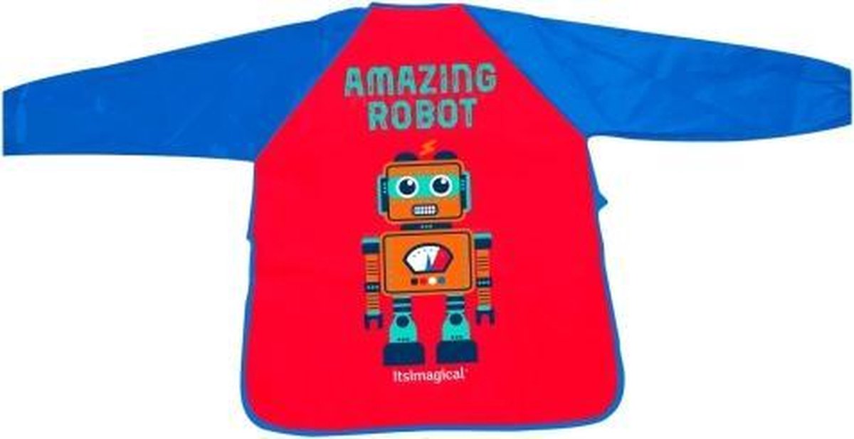 Imaginarium Knutselschort Jongen - Met Lange Mouw - Rood/Blauw - Robot