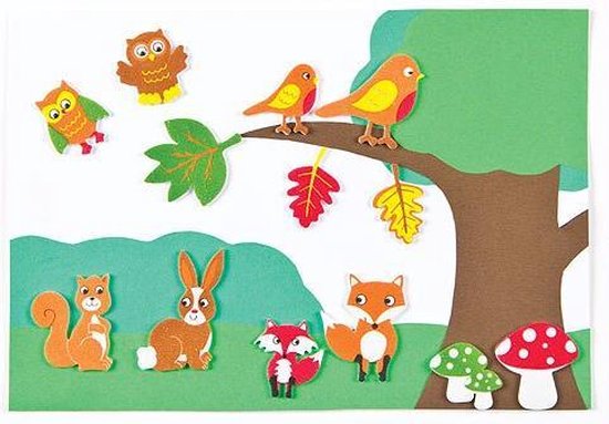 Foam stickers bosdieren - knutselspullen voor kinderen - scrapbooking verfraaiing om te maken en versieren bos kaarten decoraties en knutselwerkjes (100 stuks) - Baker Ross