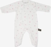 Babypyjama in bio-katoen - Wit met poederroze sterrentjes 1 maand