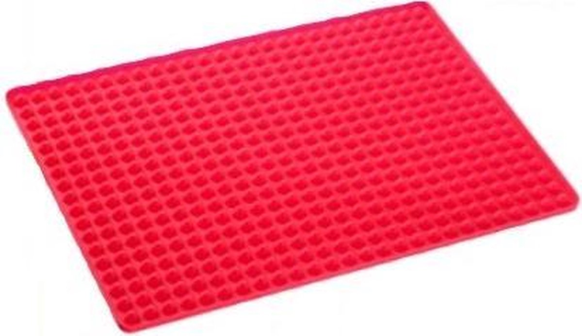 Westmark Grillmat, voor een vetarme bereiding, 28 x 40 cm, siliconen, Crispy, rood, 30112260