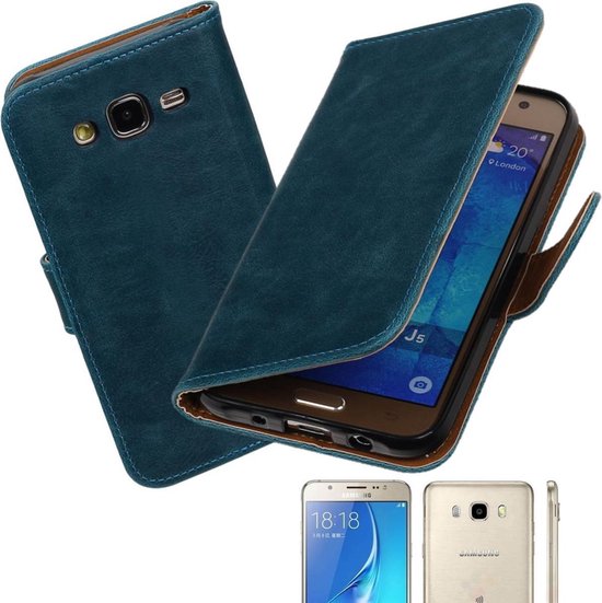 PullUp blauw leder look hoesje Samsung Galaxy J5 2016 Booktype - Telefoonhoesje | bol.com