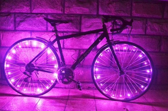 vooroordeel wees onder de indruk Seizoen LED wielverlichting fiets - set van 2 Roze | bol.com