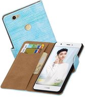 Hagedis Bookstyle Wallet Case Hoesjes Geschikt voor Huawei Nova Turquoise