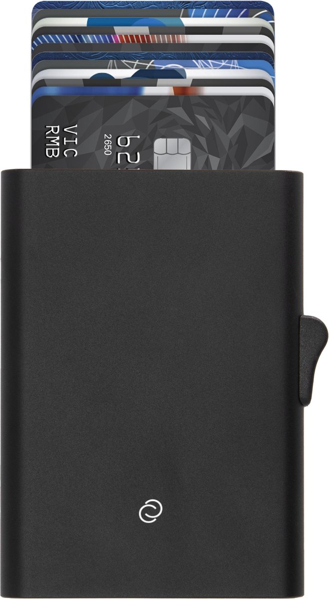 C-secure XL pasjeshouder - 8 tot 12 pasjes - aluminium kaarthouder voor mannen - RFID (zwart) - C-secure