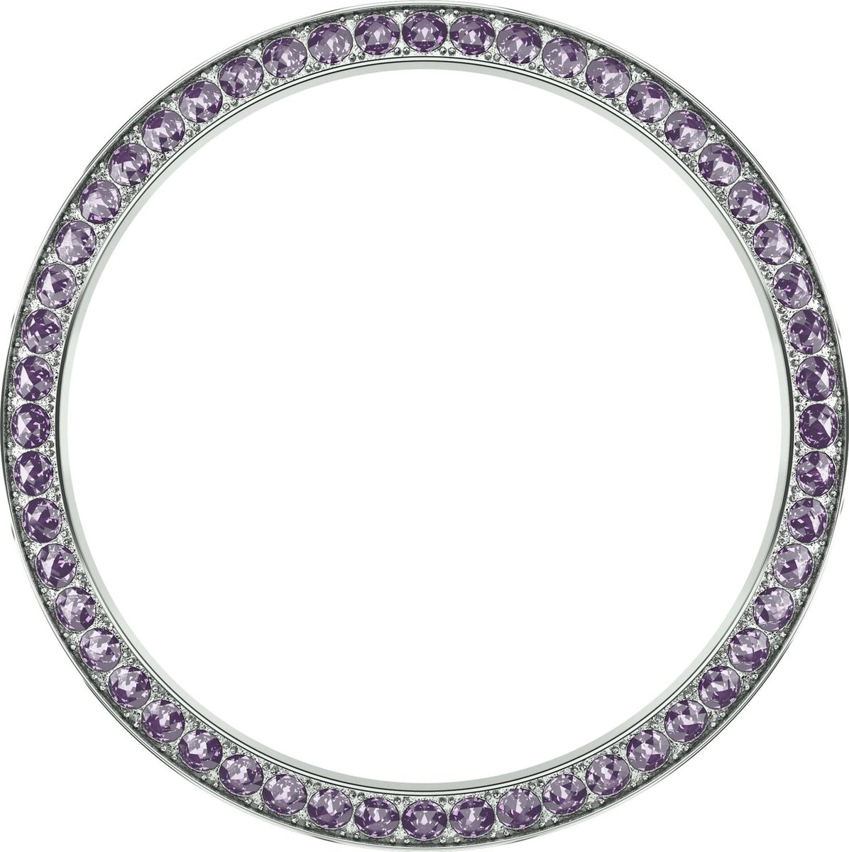 42 mm steel bezel - purple stones