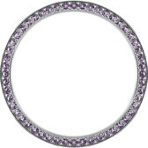 42 mm steel bezel / purple stones