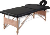 Inklapbare Massagetafel 2 zones (INCL Anti Kras Vilt 16st) Zwart met Draagtas - Massage tafel