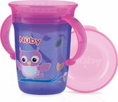 Nûby - Oefenbeker - 360° Wonder cup met handvatten - 240ml - Paars - 6m+