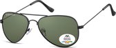 Montana - MP94A - Zonnebril - Aviator stijl - Mat zwart - Lensbreedte 57 mm