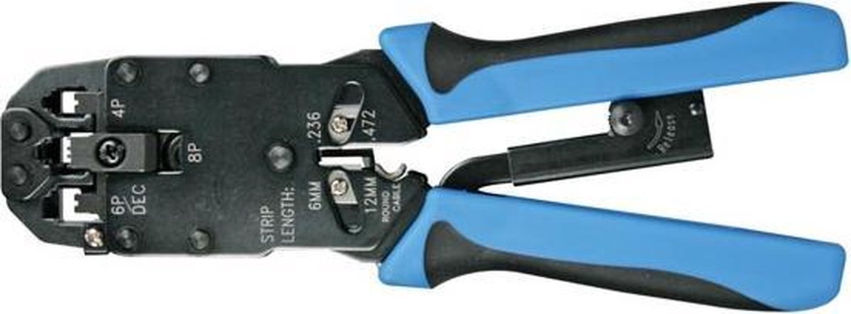 Toolland Professionele krimptang voor modulaire connectoren, voor RJ45, RJ11 en meer