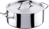 Inoxibar Lage Kookpan met deksel 28cm
