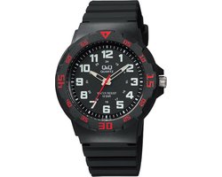 Q&Q Unisex watch wristwatch silicone bracelet silicone 10 bar waterproof red black A212J009Y, Straps