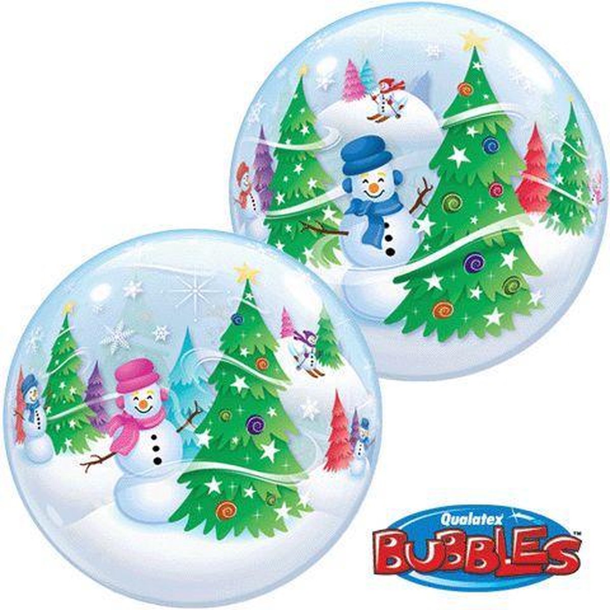 ballon bubble - sneeuwmannen - 56 cm - leeg