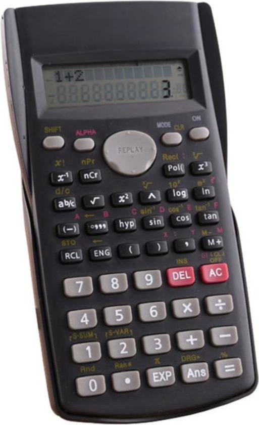 Wetenschappelijke Wiskunde Calculator - Rekenmachine Met LCD Scherm - Zwart