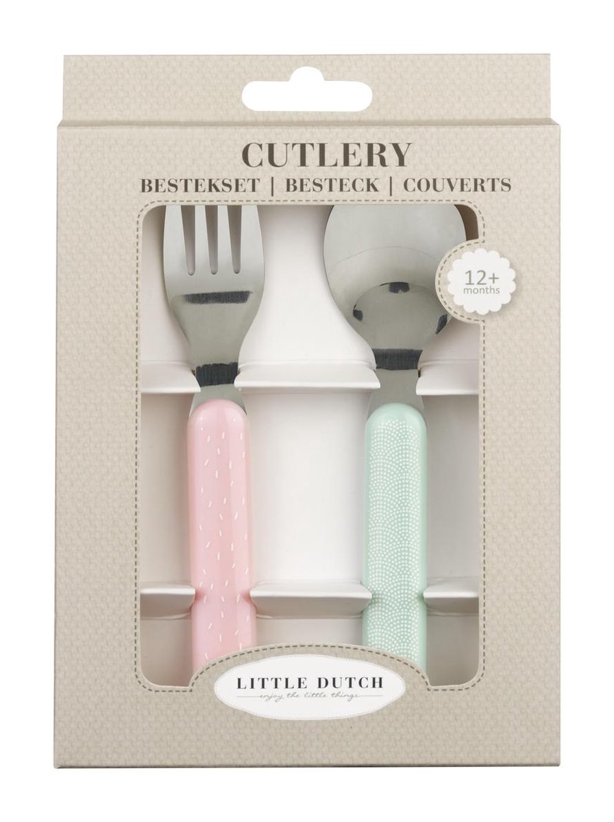 Goedkoopste Little Dutch Babybestek - Melamine - Lepen en Vork - Roze