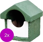 Wildbird Nest Box Bois Béton Hémisphère - Couvaison - 2 x 17x15x20 cm Vert Petit