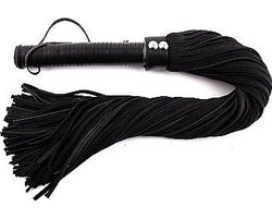 Rouge - Lange Suede Flogger - Zwart