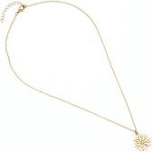 Goudkleurige bloem ketting - Kettingen - By Cleo