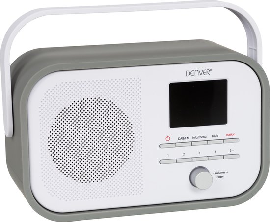 Denver DAB-48WHITE Radio portable Personnel Numérique Blanc, Bois