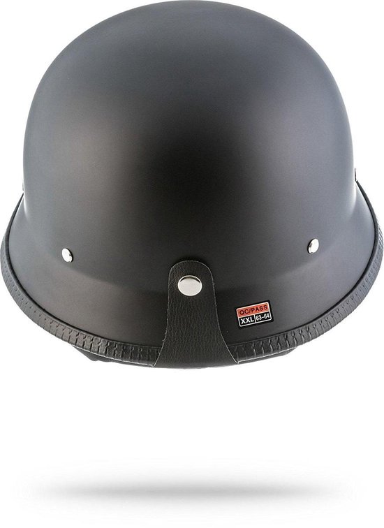 MOTO • MATT BLACK • XXL • Helm Motor Retro Vespa Scooter Jethelm Stahlhelm Braincap