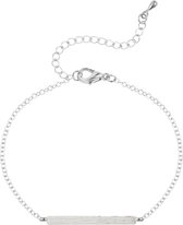 24/7 Jewelry Collection Vierkante Bar Armband - Geborsteld - Zilverkleurig