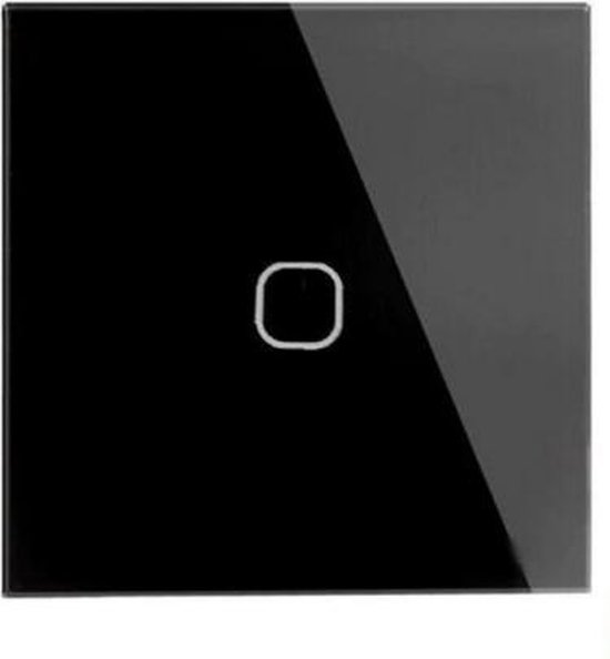 Wand schakelaar Touch 1x zwart 86mm 1 gehard paneel muur Switch lichte... | bol.com