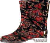 Half hoge dames regenlaarzen met  paisleyprint - Rubberen laarzen/regenlaarsjes dames 37