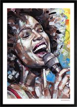 Whitney Houston schilderij (reproductie) 51x71cm