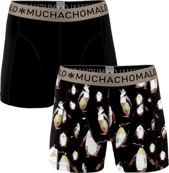 Muchachomalo Cotton Modal Penguin Heren boxershort - 2 pack - Print/Zwart -  Maat L | bol.com