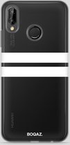 BOQAZ. Huawei P20 Lite hoesje - strepen wit