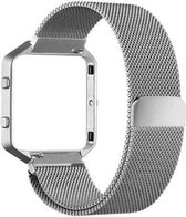 Milanees Horloge Band Geschikt Voor Fitbit Blaze - Metalen Milanese Strap - Armband Strap RVS - Small/Large - Zilver Kleurig