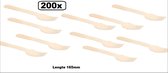 200x Houten vork naturel 165mm -  Bestek duurzaam hout vork salade vork