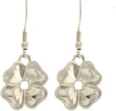 Behave® Oorbellen zilver-kleur hangers bloem 3 cm