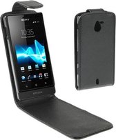 Sony Xperia Sola hoesje - CaseBoutique - Zwart - Kunstleer