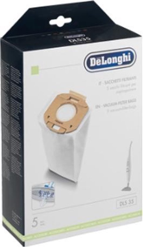 DELONGHI - DLS35 Stofzuigerzak Microvezel 5 sDLS 35 set- 5 microvezelfilterzakken. Voor modellen: XLF 1500 tuks - 5519210141