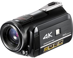 Lipa AD-C1 4K Ultra HD CMOS sensor Wifi camcorder - Videocamera - Digitale camera - Wifi camera - Vlog camera - CMOS sensor - 4K resolutie - Nachtvisie - 30x Zoom - Aansluiting statief en microfoon -Met SD-kaart 32 GB