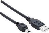 Ednet USB A - Mini USB B 2m USB-kabel Mini-USB B Zwart