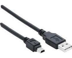 Ednet USB A - Mini USB B 2m USB-kabel Mini-USB B Zwart